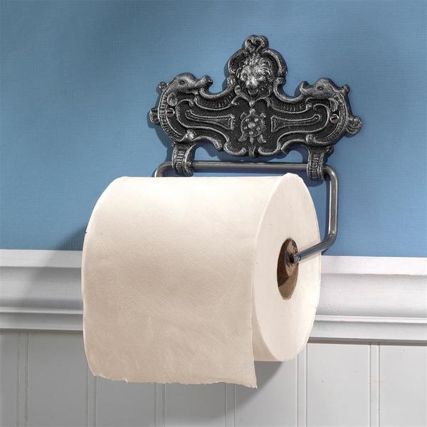 Design Toscano Victorian Lion Bathroom Cast Iron Toilet Paper Holder SP3004